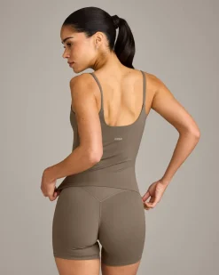 SoftMotion™ Strappy Vest with Built in Bra Shelf with Grey Logo