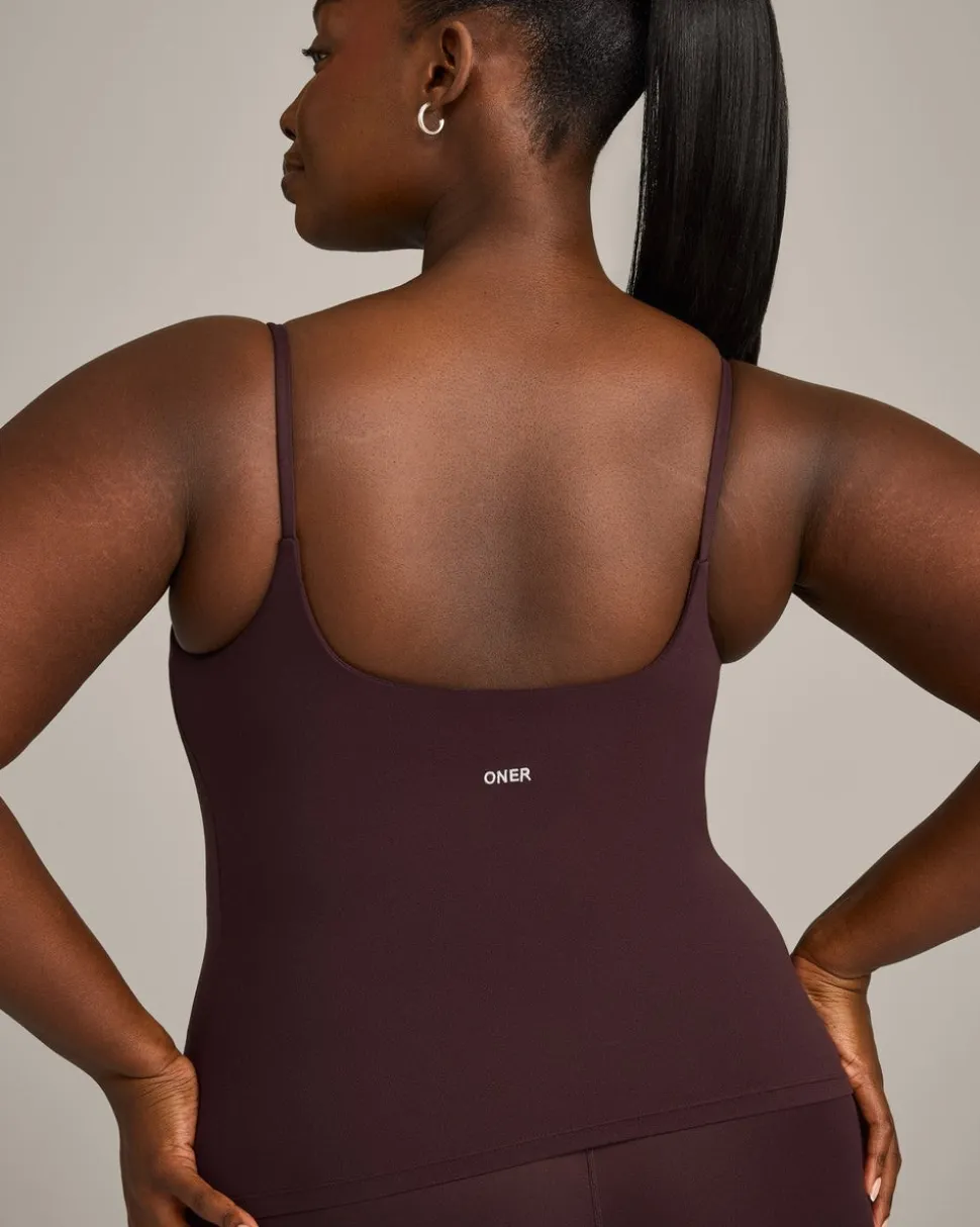 SoftMotion™ Strappy Vest with Built in Bra Shelf with Grey Logo