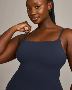 SoftMotion™ Strappy Vest with Built in Bra Shelf with Grey Logo